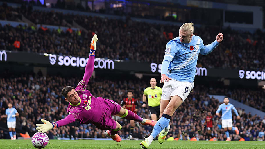 Erling Haaland scores against Bournemouth