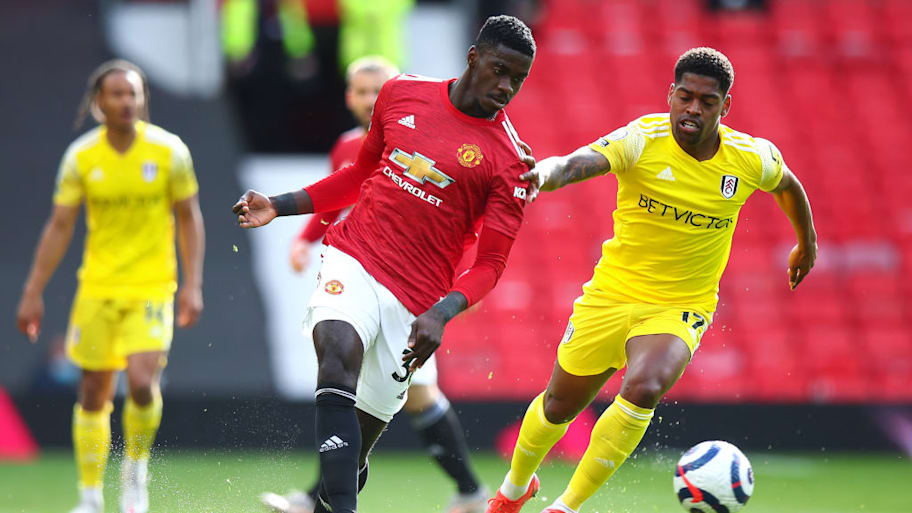 Axel Tuanzebe in action for Man Utd against Fulham.