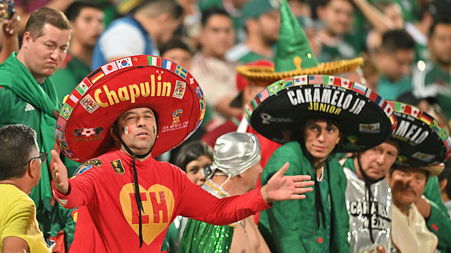 Mexico fans in the match against Uruguay.