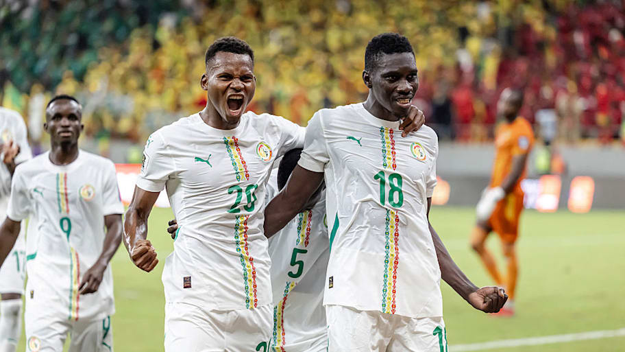 Senegal players celebrate