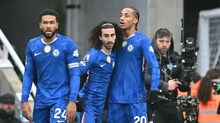 Chelsea celebrate scoring against Newcastle