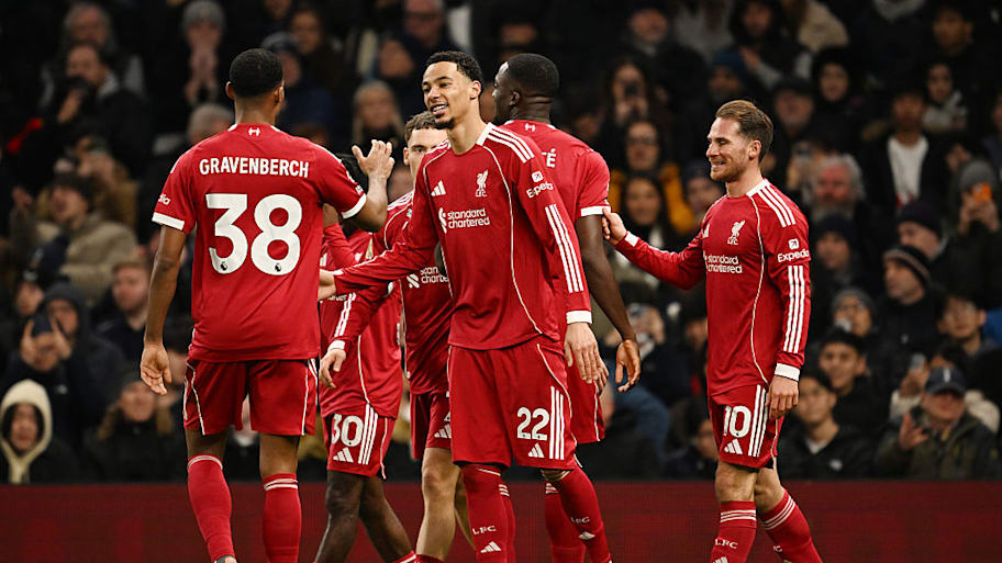 Hugo Ekitiké celebrates scoring for Liverpool