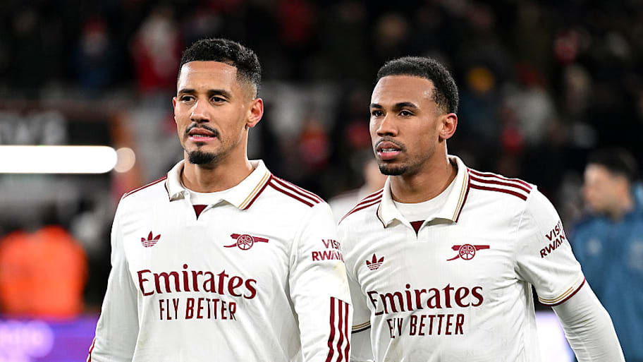 Arsenal defenders William Saliba and Gabriel. 
