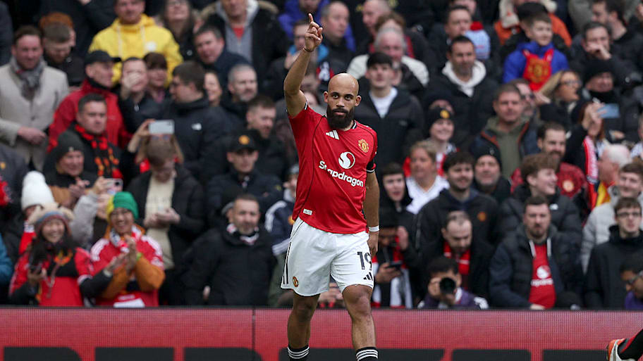 Bryan Mbeumo celebrates scoring for Man Utd