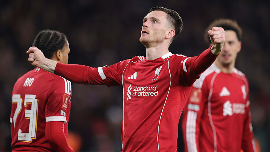 Andrew Robertson celebrating