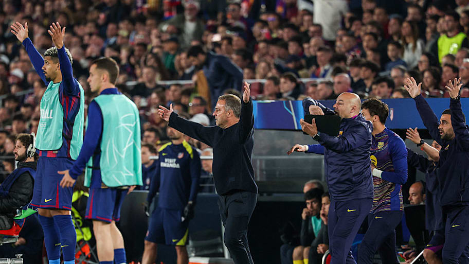 Barcelona’s bench complaining.