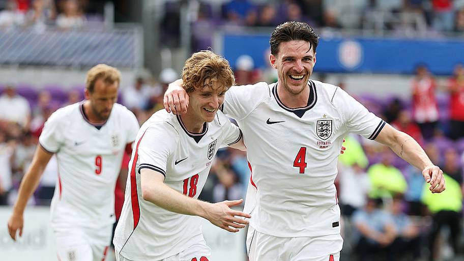 England players celebrate