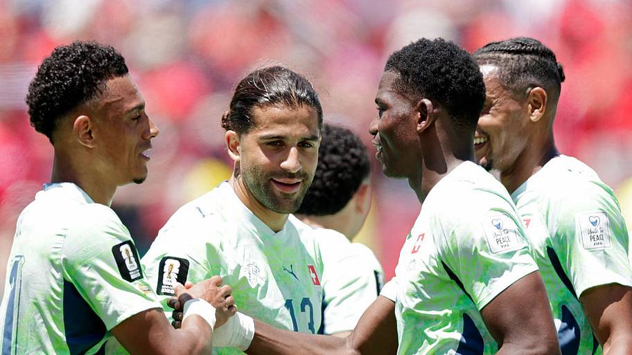 Switzerland players celebrate