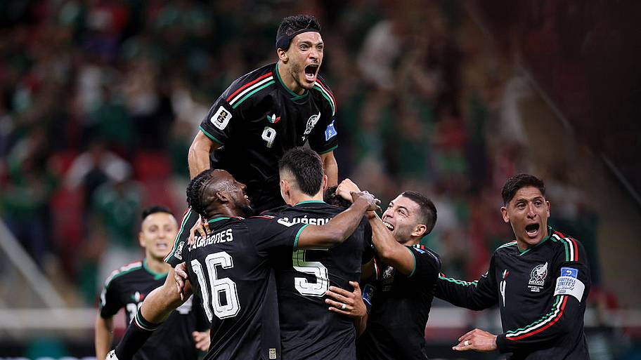 Mexico players celebrating. 