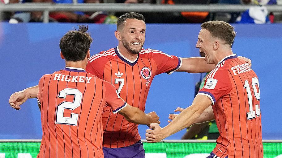 John McGinn celebrates