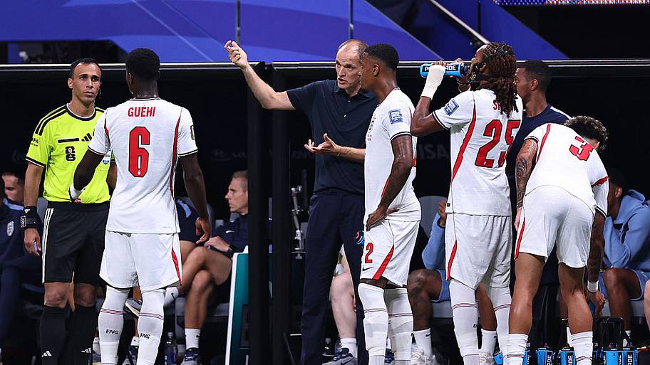 England players with Thomas Tuchel