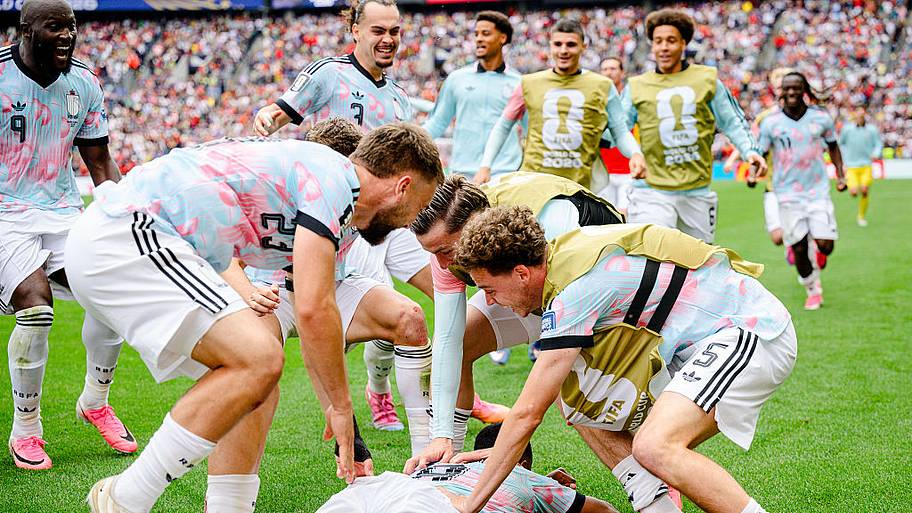 Belgium players celebrate
