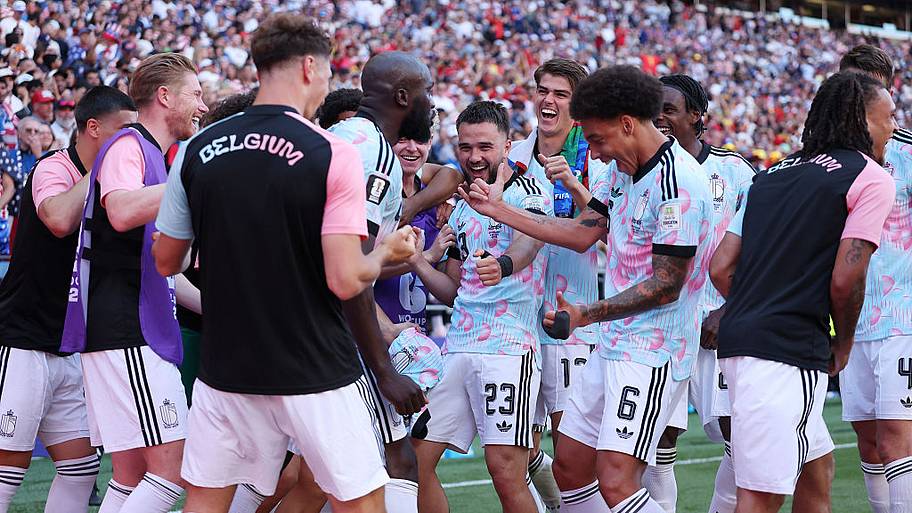 Belgium players celebrate
