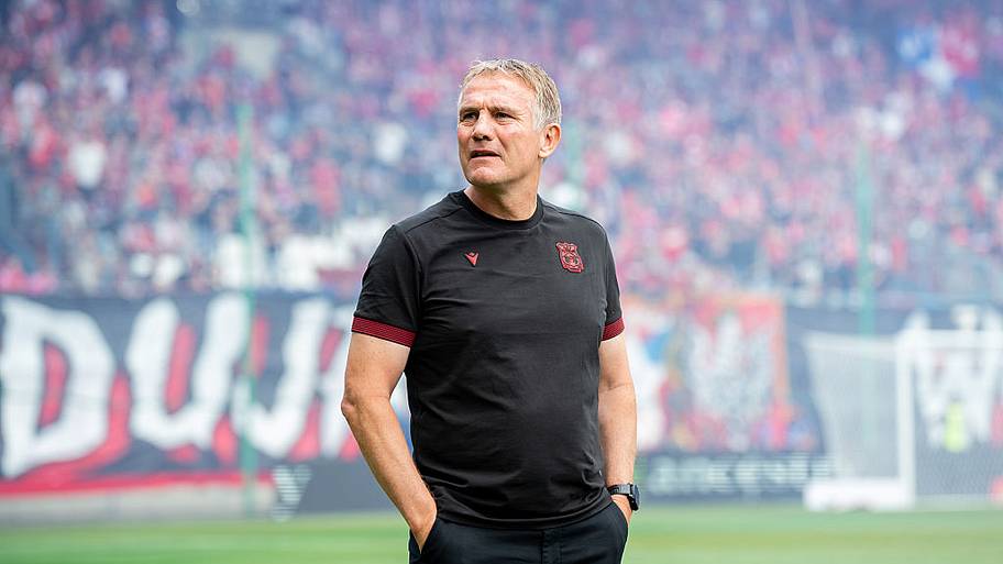 Phil Parkinson is seen during the friendly match between Wisla Krakow and Wrexham A.F.C.