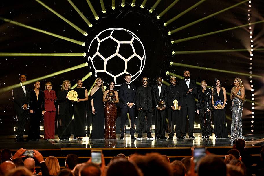 ballon dor stage with winners