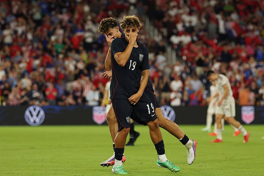 hall celebrating goal