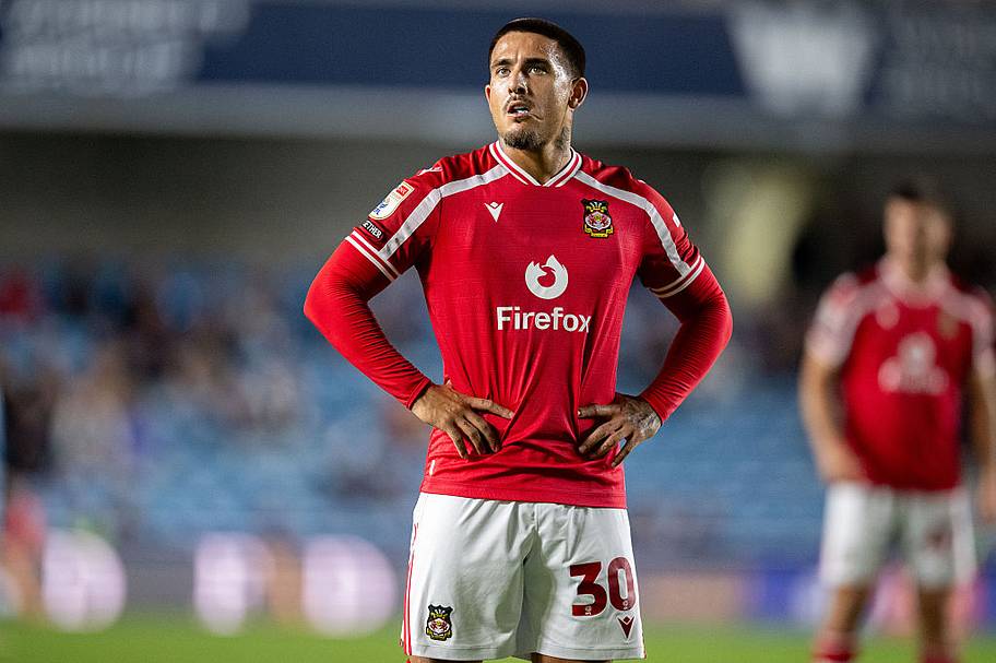 Danny Imray of Wrexham looks on during the Sky Bet Championship 2026/27 match between Millwall and Wrexham.