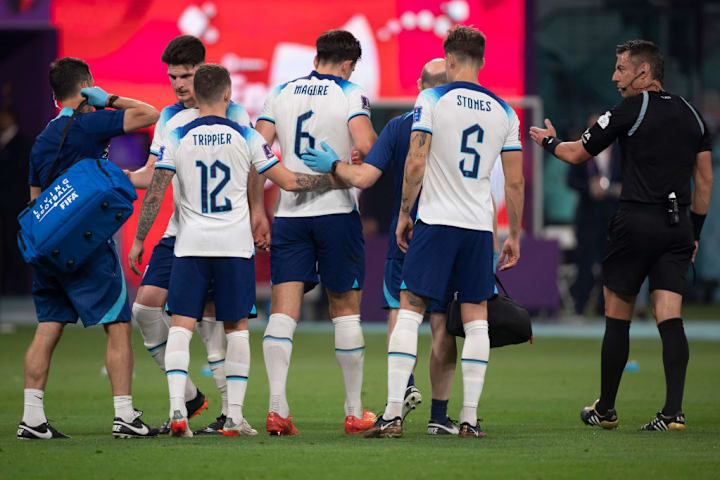 Harry Maguire, Declan Rice, Kieran Trippier, John Stones, Raphael Claus