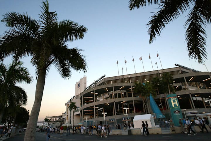 A general exterior view of Pro Player Stadium