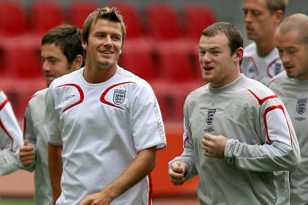David Beckham (left) and Wayne Rooney