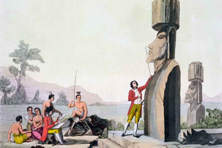 Statues On Easter Island Late 18th Century