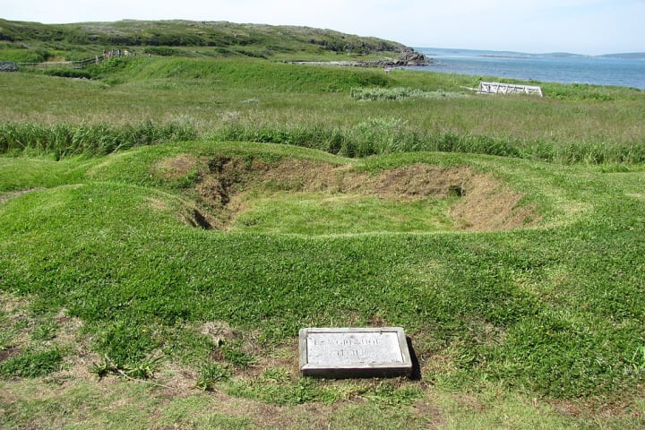 The foundation of one of the Viking workshops at L'Anse aux Meadows.