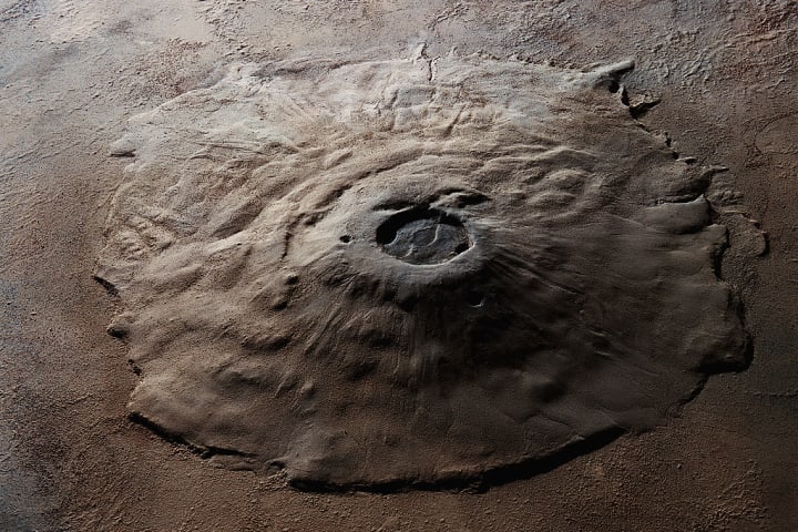 Olympus Mons volcano on Mars.