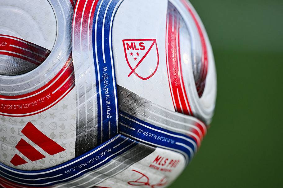 MLS logo on match ball