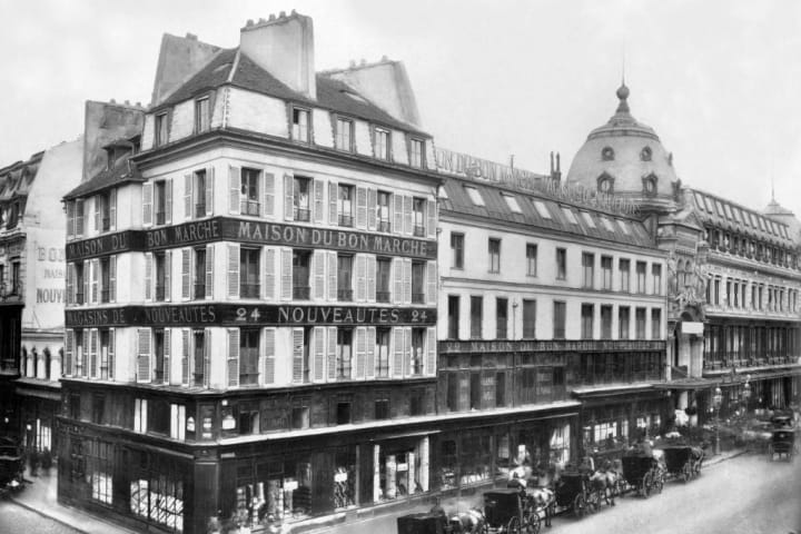 department store in Paris Bon Marche (founded in 1852 by Aristide Boucicaut 1810-1877), here c. 1900