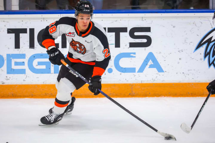 Medicine Hat Tigers forward Cayden Lindstrom was the 4th overall selection by the Blue Jackets at the 2024 NHL Draft.