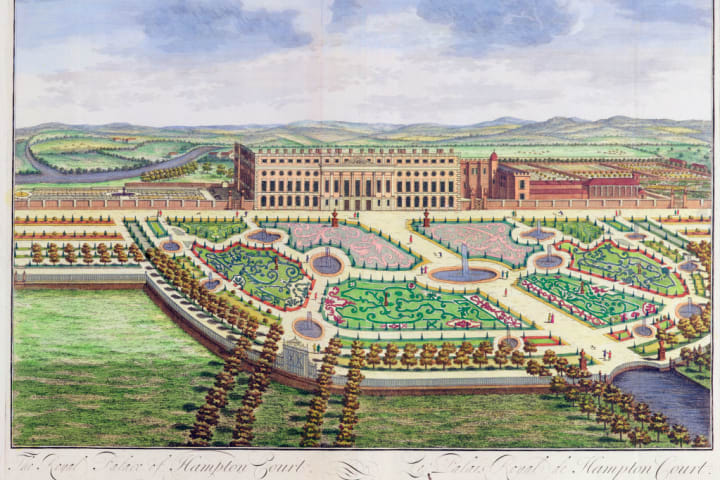 The Royal Palace Of Hampton Court London 1730