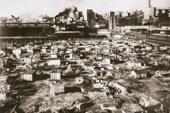 A 'Hooverville' On Waterfront Of Seattle Washington USA Great Depression March 1933