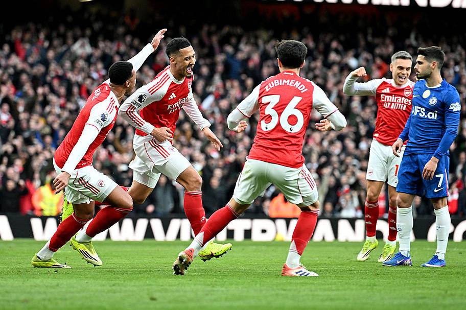 William Saliba celebrates