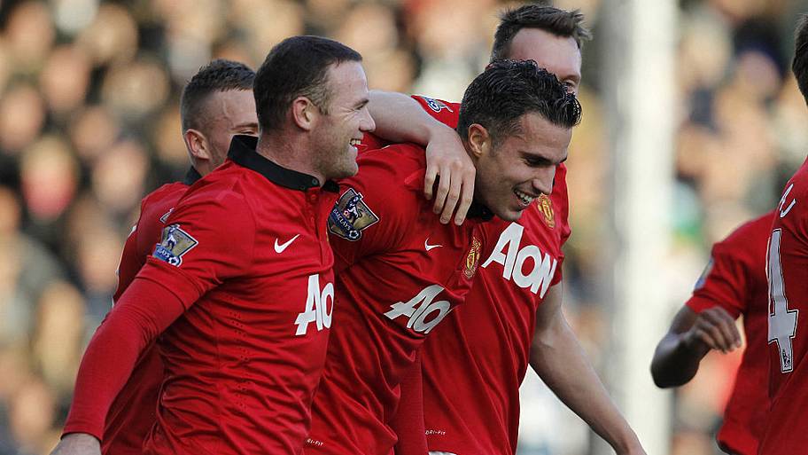 Man Utd players celebrate