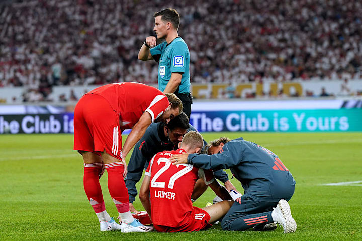 Im Supercup musste Konrad Laimer verletzt ausgewechselt werden