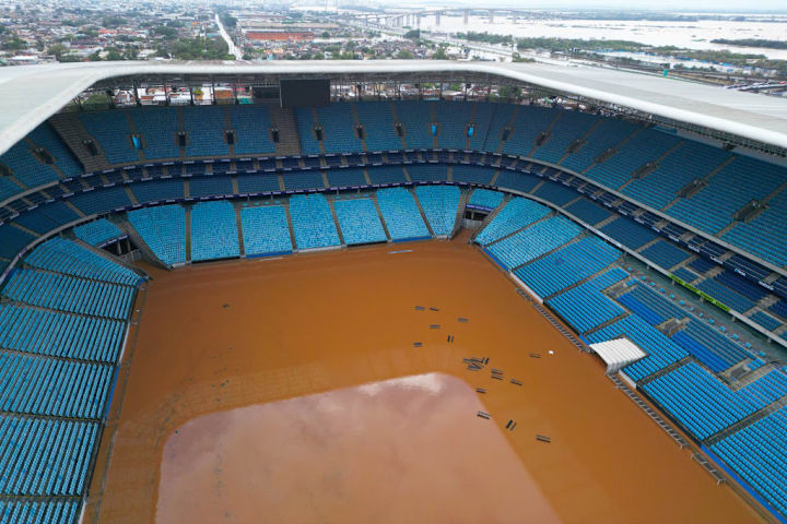 Arena foi muito impactada pelas enchentes no R