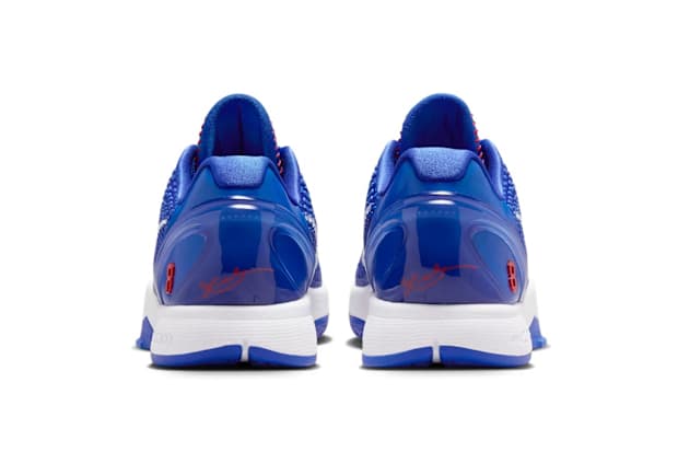 Branding on the Nike Kobe 6 Protro "Dodgers" colorway.