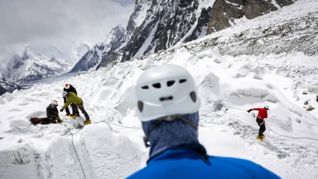 A picture of climbers at K2 Basecamp.