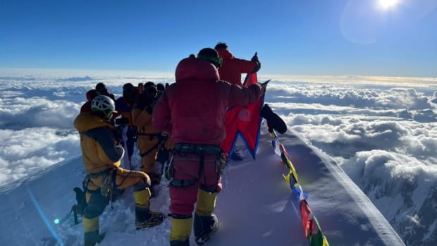 Climbers on the summit of K2