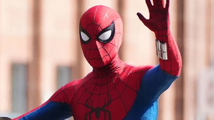 Tom Holland as Peter Parker on set of Spider-Man: Brand New Day in Glasgow.