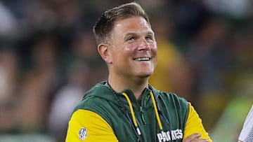 Green Bay Packers general manager Brian Gutekunst watches practice during Family Night on Saturday, August 3, 2024, at Lambeau Field in Green Bay, Wis. 
Tork Mason/USA TODAY NETWORK-Wisconsin