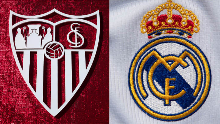 Sevilla and Real Madrid's club badges