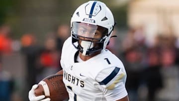 Archbishop Hoban's Elbert 'Roc' Hill IV runs with the ball in the first half of a football game against Central York at Panthers Stadium on Oct. 18, 2024, in Springettsbury Township.