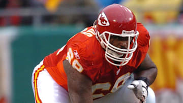 Dec 31, 2006; Kansas City, MO, USA; Kansas City Chiefs guard (68) Will Shields in action against the Jacksonville Jaguars in the first half at Arrowhead Stadium in Kansas City, MO. The Chiefs won the game 35-30. Mandatory Credit: John Rieger-Imagn Images Copyright (c) 2006 John Rieger