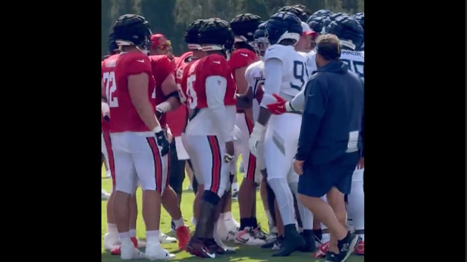 Multiple scuffles broke out between the Titans and Buccaneers during practice on Thursday. | Logan B. Robinson