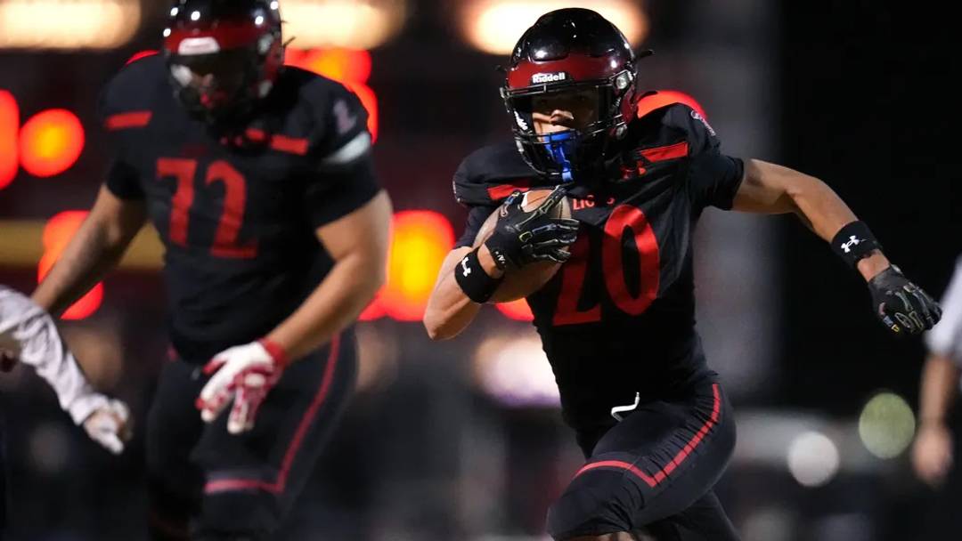 Liberty running back Jayden Sanchez (20) surpassed 100 yards rushing this week to lift the Lions to 5-1. Liberty running back Jayden Sanchez (20) surpassed 100 yards rushing this week to lift the Lions to 5-1.