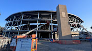 Stanford's new softball stadium under construction.