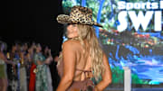Camille Kostek walks the runway at the Sports Illustrated Swimsuit Runway Show