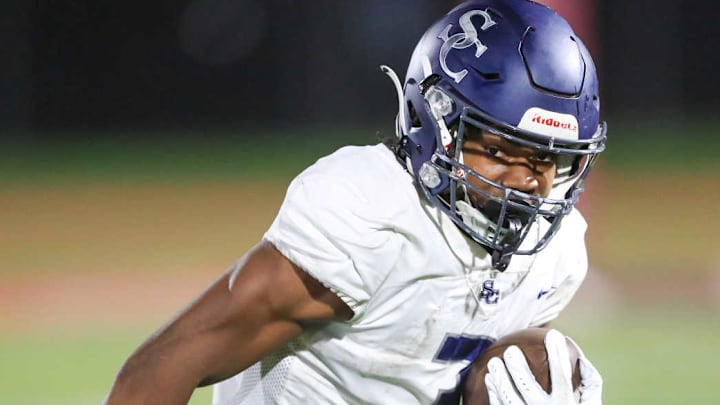 Sierra Canyon running back Jaxsen Stokes ran for three touchdowns as the No. 6 Trailblazers thumped No. 8 Orange Lutheran on Thursday, Sept. 18, 2005 at Orange Coast College.