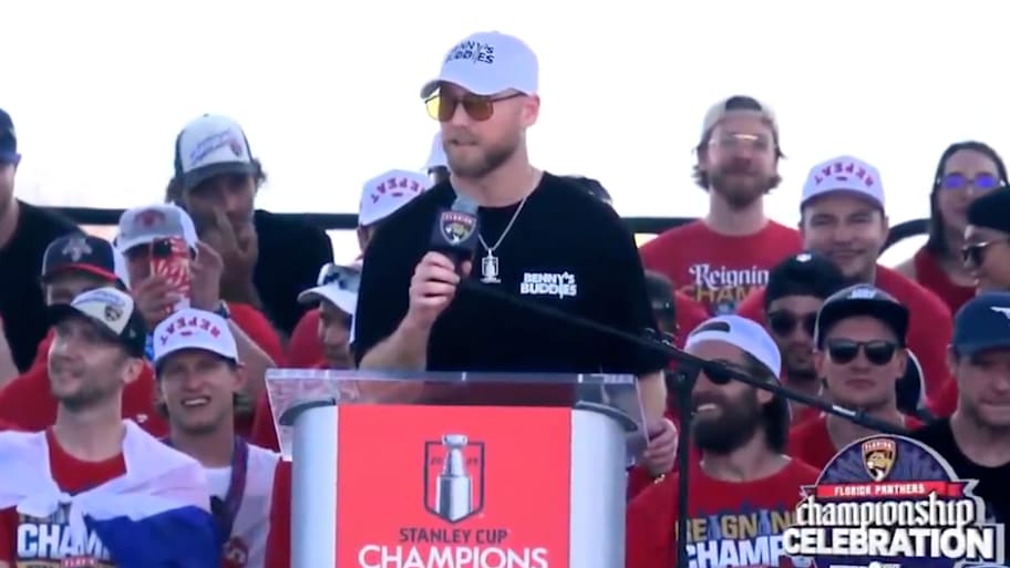 Sam Bennett and the Panthers had their Stanley Cup parade on Sunday.  | @FlaPanthers